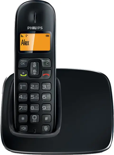 گوشی تلفن بی سیم سی دی 1911 فیلیپس PHILIPS CORDLESS PHONE 1000 SERIE 1.6″ CD1911