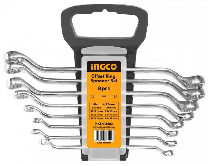 ست آچار دو سر رینگ 8 عددی کروم وانادیوم اینکو INGCO COMBINATION SPANNER SET HKSPA3082