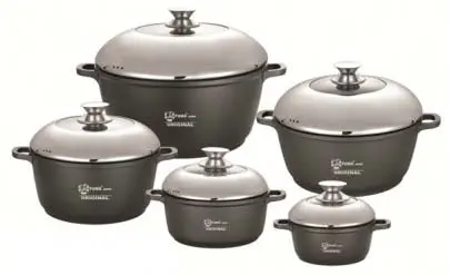 سرویس قابلمه با درب فلزی 10 پارچه 10 FUMA PIECES10 COOKWARE SET Fu-672