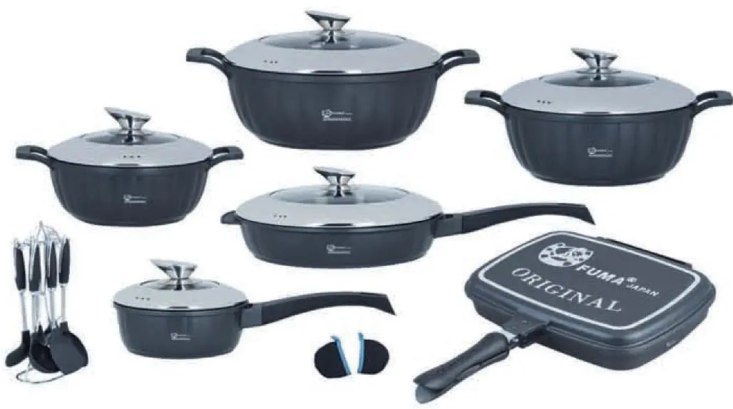 سرویس قابلمه با درب فلزی FUMA COOKWARE SET FU873