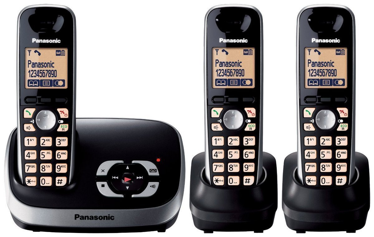 تلفن بی سیم سه گوشی پاناسونیک Panasonic Cordless Phone KX-TG6523