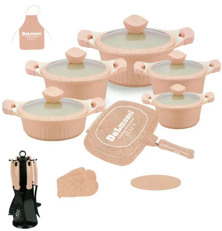 سرویس قابلمه گرانیتی دلمونتی 22 پارچه DL1150 Delmonti Cookware Set