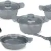 سرویس قابلمه چدن سرامیکی 18 پارچه Square Cookware set DL1280 Delmonti 1532942023DL1280 .5