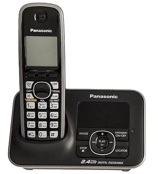 گوشی بی سیم منشی دار پاناسونیک PANASONIC CORDLESS ANSWERING MACHIN KX-TG3721 1559125278panasonic kx tg3721bx 1.jpg