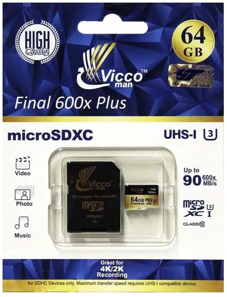 کارت حافظه میکرو اس دی ویکو من 64 گیگابایت Vicco man