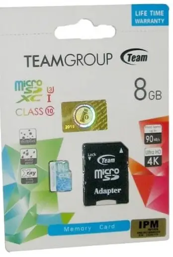 کارت حافظه تیم گروپ 8 گیگابایت کلاس 10 TEAMGROUP microSDXC
