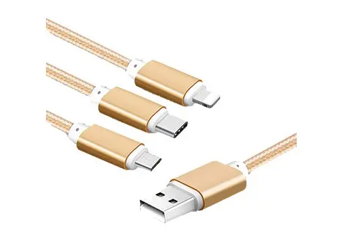 کابل تبدیل 3 کاره 2.4A Zinc Alloy 3in1 Data Cable