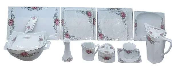 سرویس غذاخوری چینی چهار گوش 108 پارچه Chinese 108 pieces