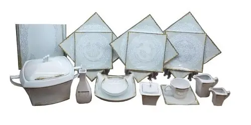 سرویس غذا خوری چینی مربعی 105 پارچه Chinese Dining Service