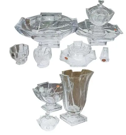 سرویس کریستال سفید بلورین فرانسه 52 پارچه 12 نفره Crystal 52pieces