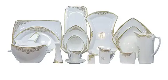 سرویس غذاخوری چینی سه گوش 105 پارچه Chinese 105 pieces