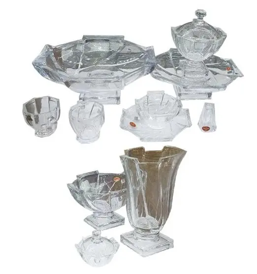 سرویس کریستال سفید بلورین فرانسه 78 پارچه 18 نفره Crystal 78pieces