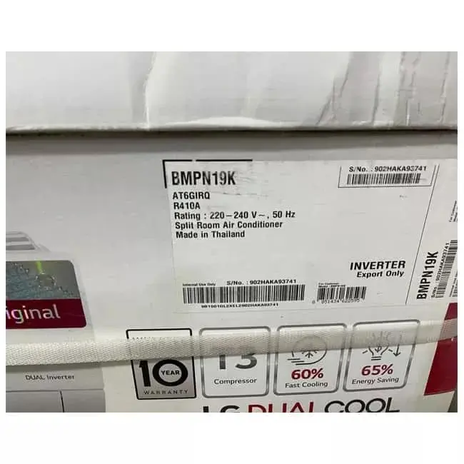 کولر گازی ال جی 19000 آی کنترل دوال اینورتر BMPN19K