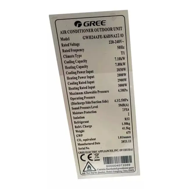 کولر گازی گری 24000 اینورتر GWH24QE-K6DNB2I