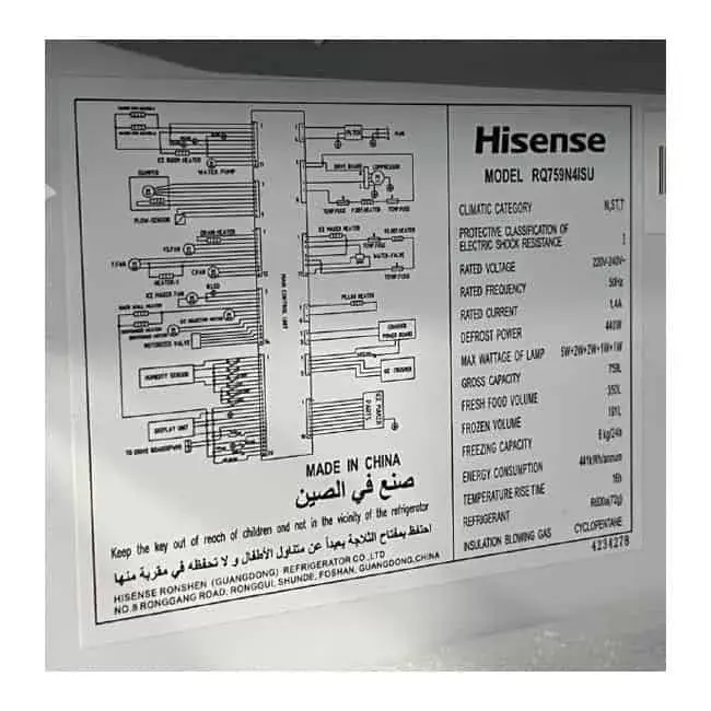 یخچال ساید بای ساید هایسنس 32 فوت RQ759N4ISU