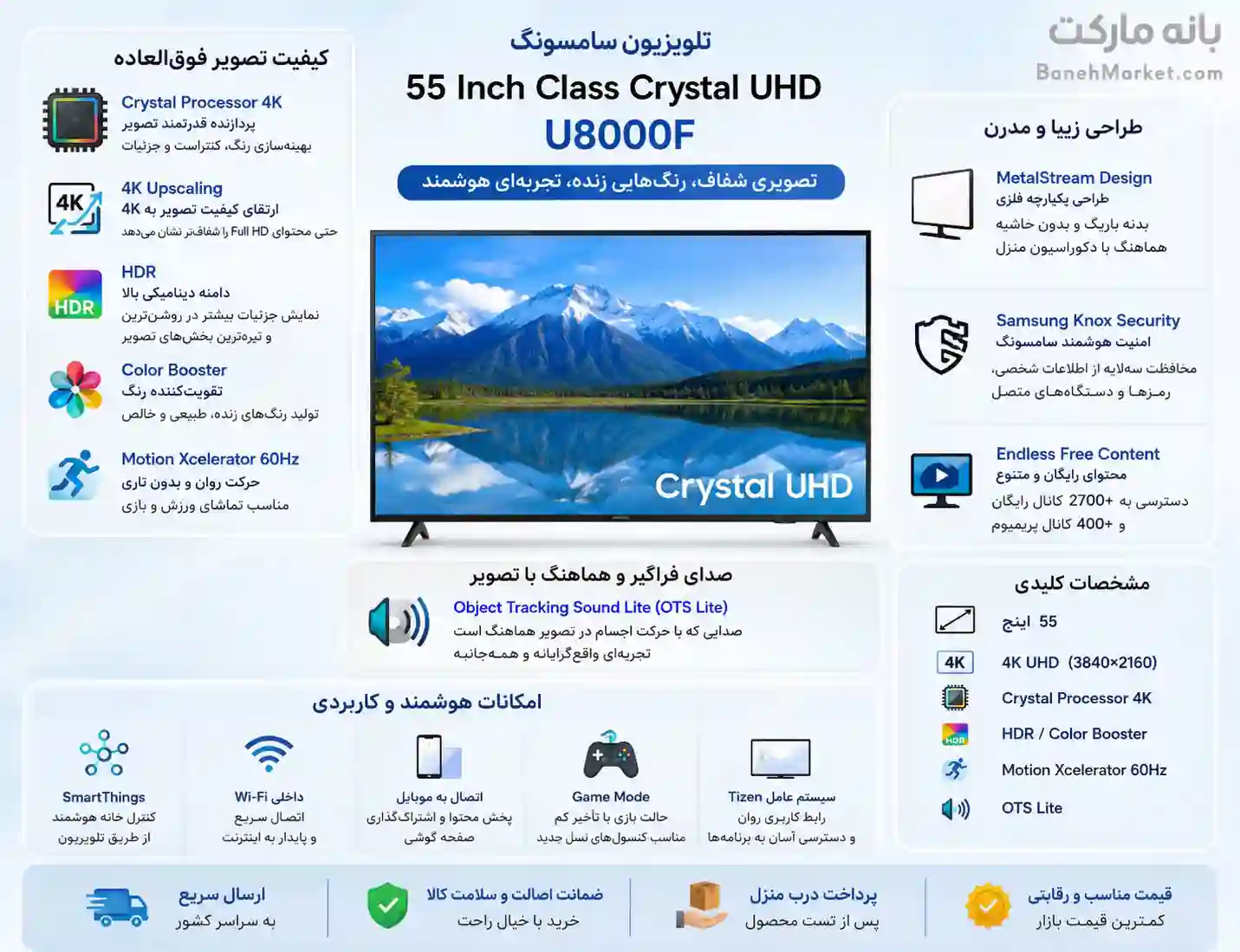 قیمت تلویزیون سامسونگ 55U8000F