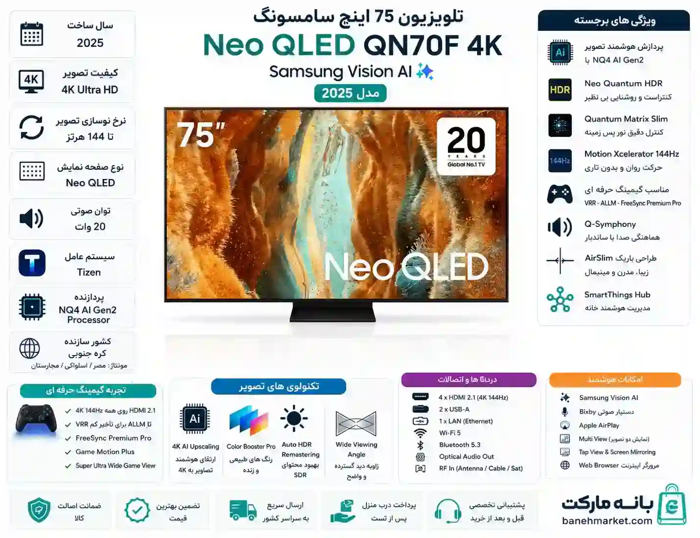 تلویزیون سامسونگ 65QN70F