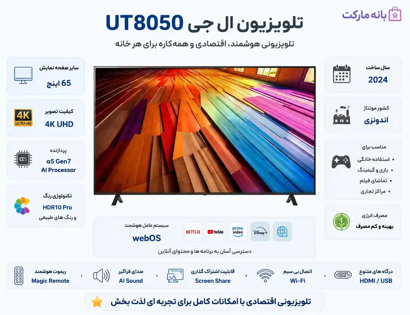 تلویزیون ال جی 65UT8050