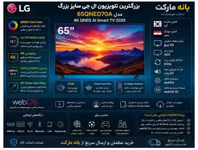 تلویزیون ال جی 65QNED70A 5 خرید تلویزیون ال جی 65QNED70A