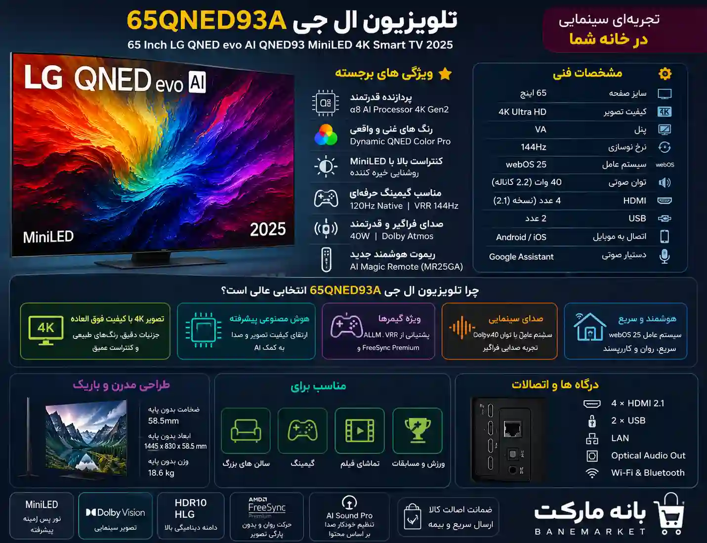 تلویزیون ال جی 65QNED93A