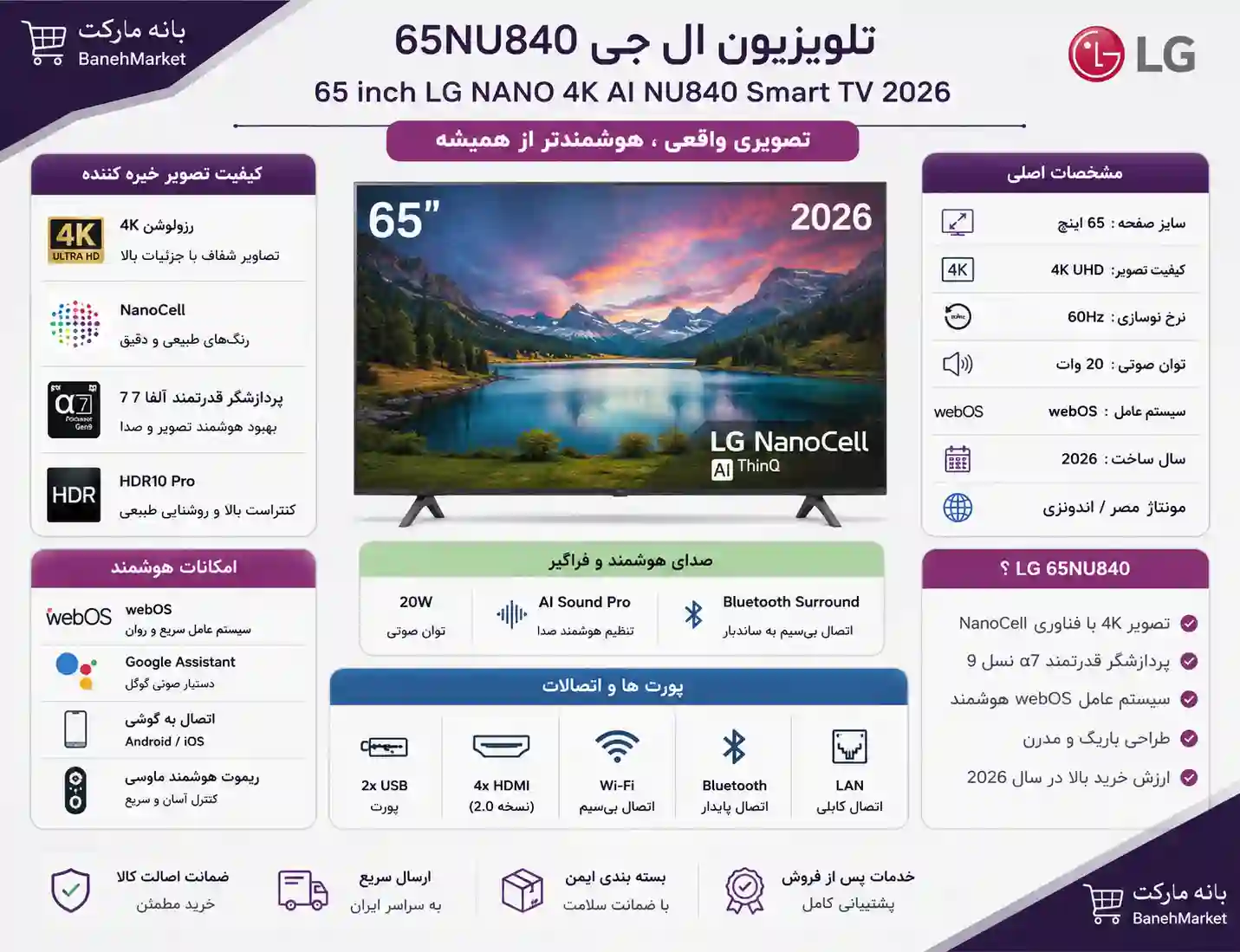 تلویزیون ال جی 65NU840