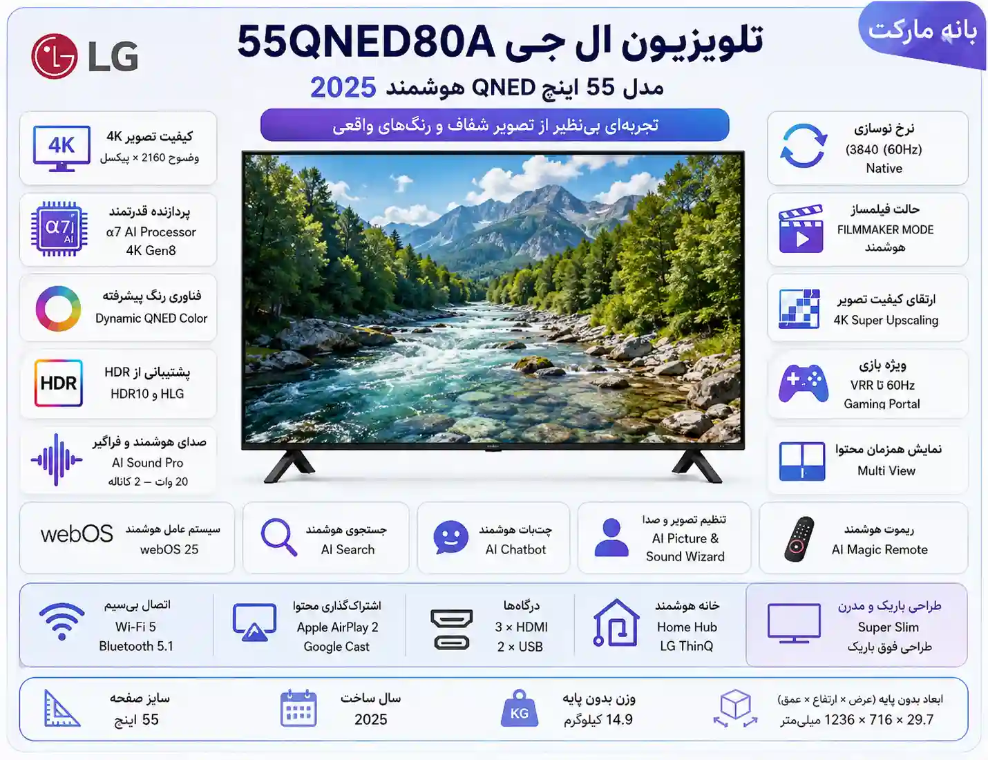 تلویزیون 55QNED80A