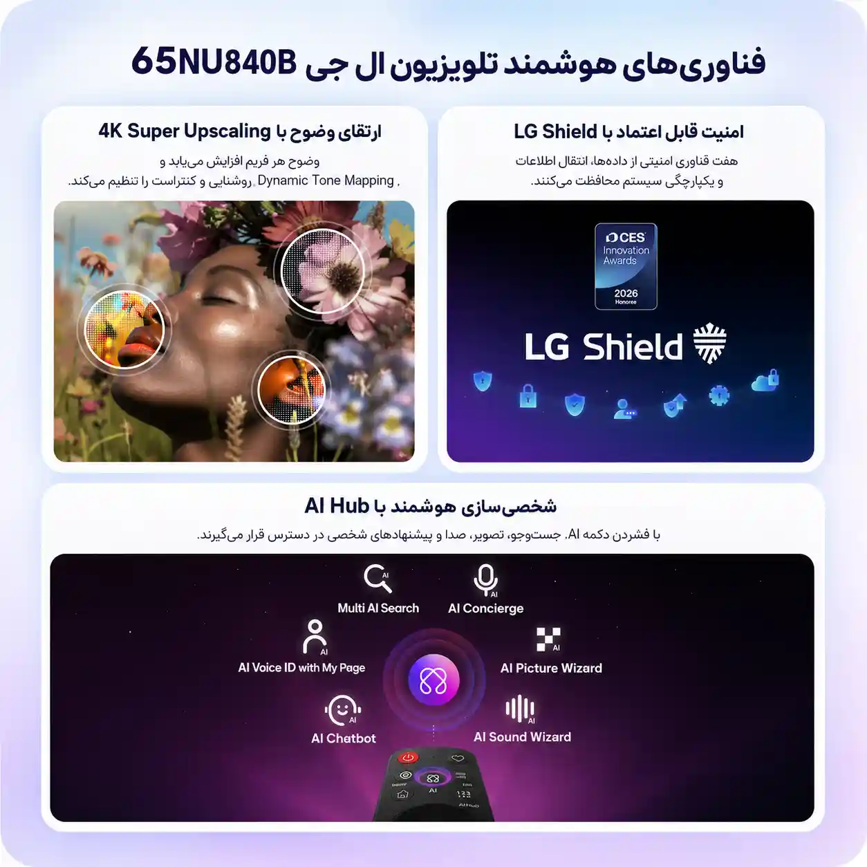 تلویزیون ال جی 65NU840 4 قیمت تلویزیون ال جی 65NU840