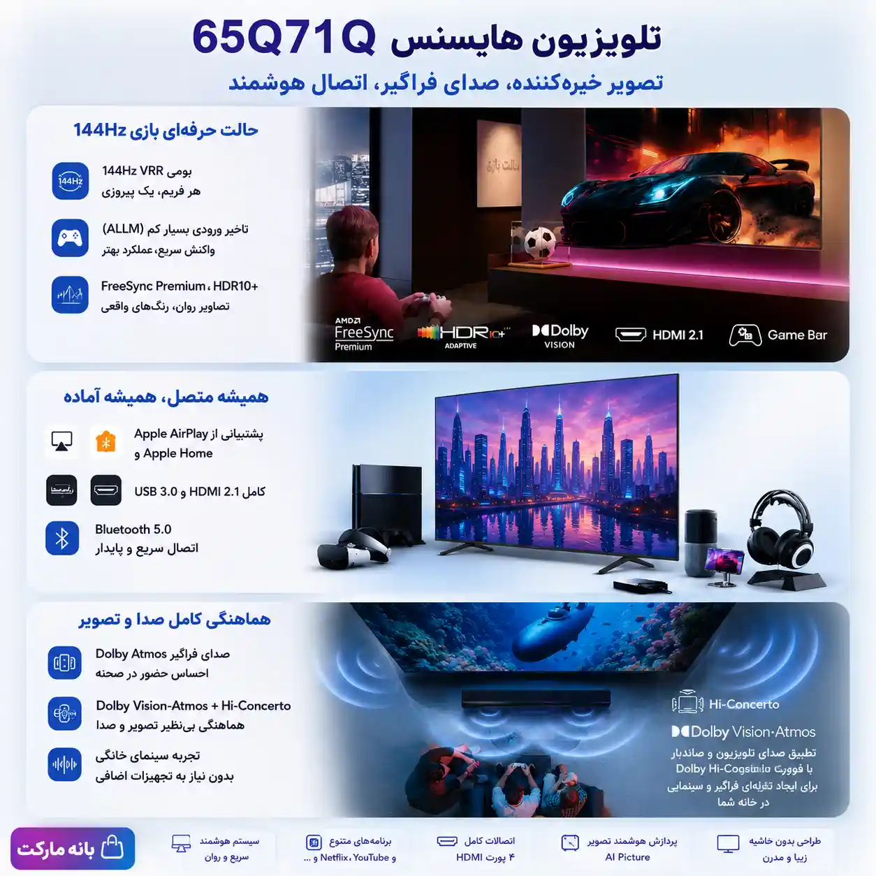 تلویزیون هایسنس 65Q71Q 6 تلویزیون هایسنس 65Q71Q
