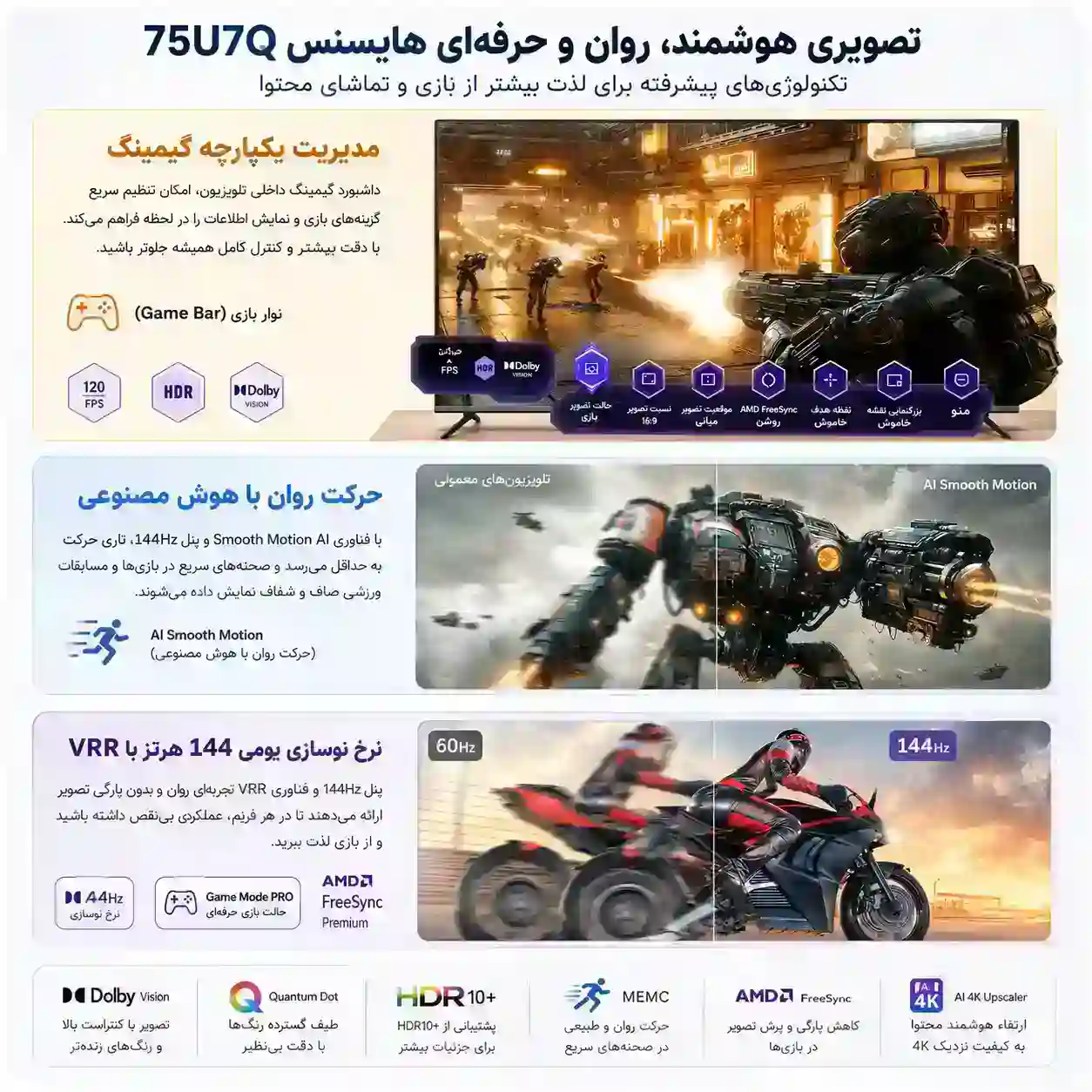 تلویزیون هایسنس 75U7Q 4 هایسنس 75U7Q