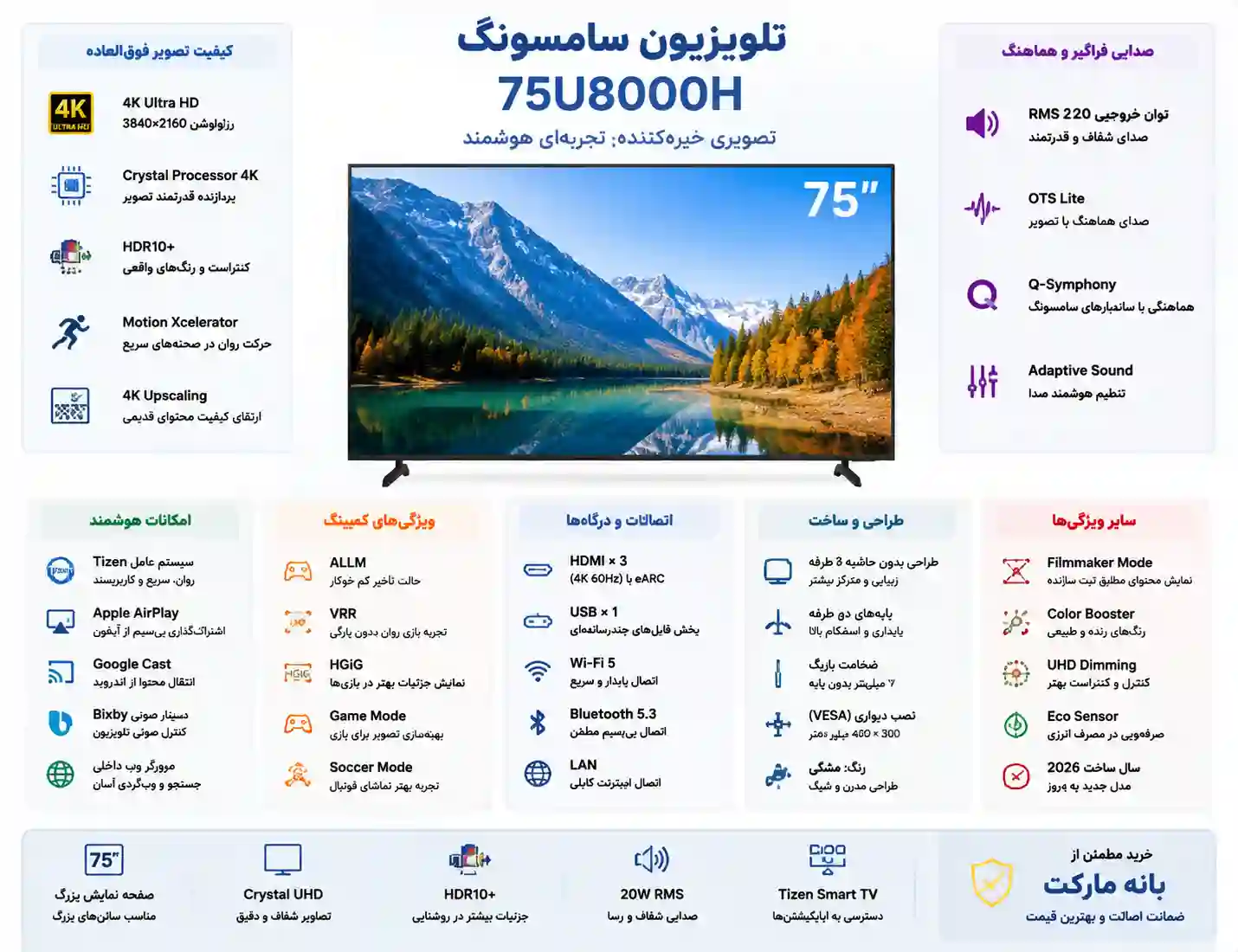 تلویزیون سامسونگ 75U8000H