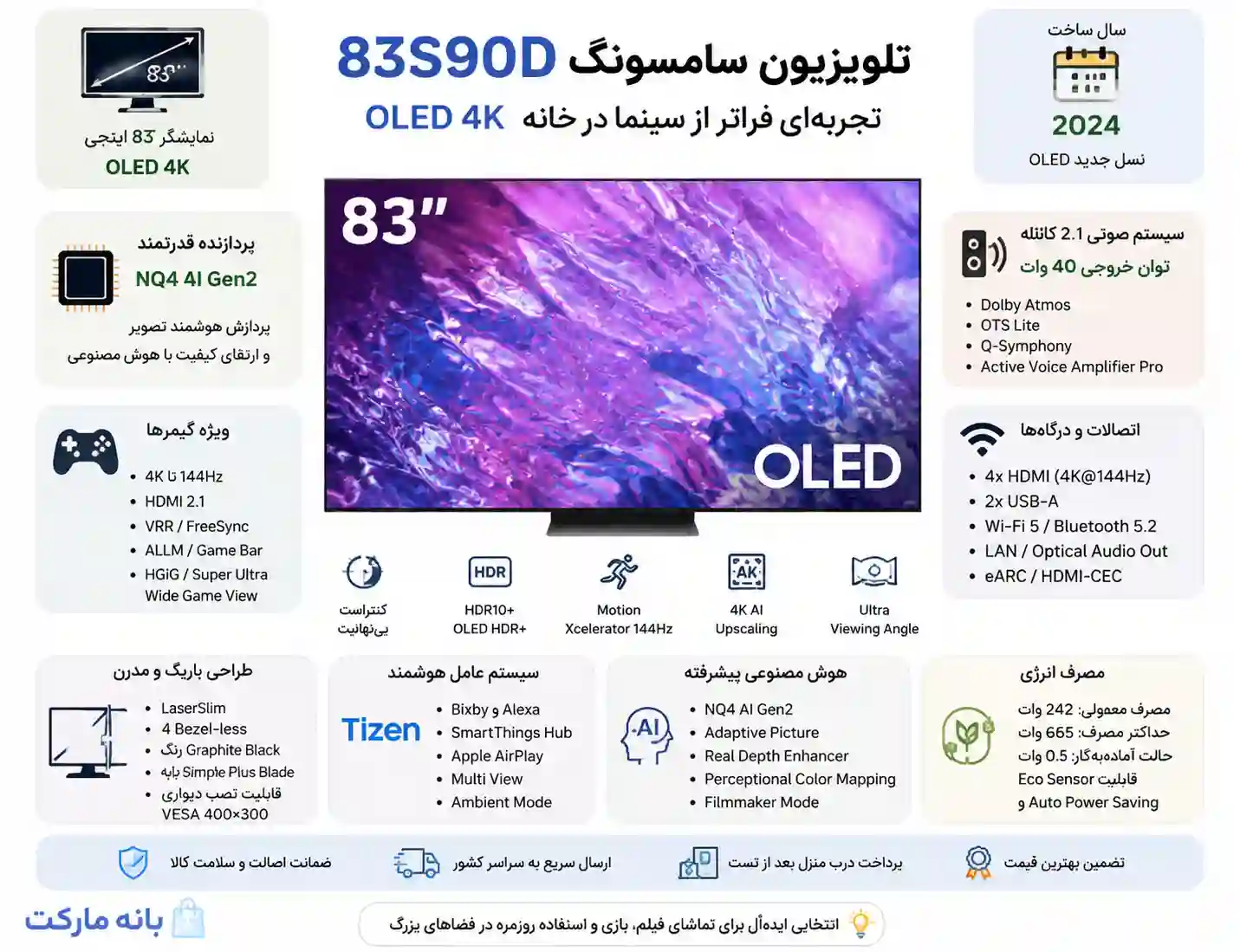 خرید تلویزیون سامسونگ 83S90D