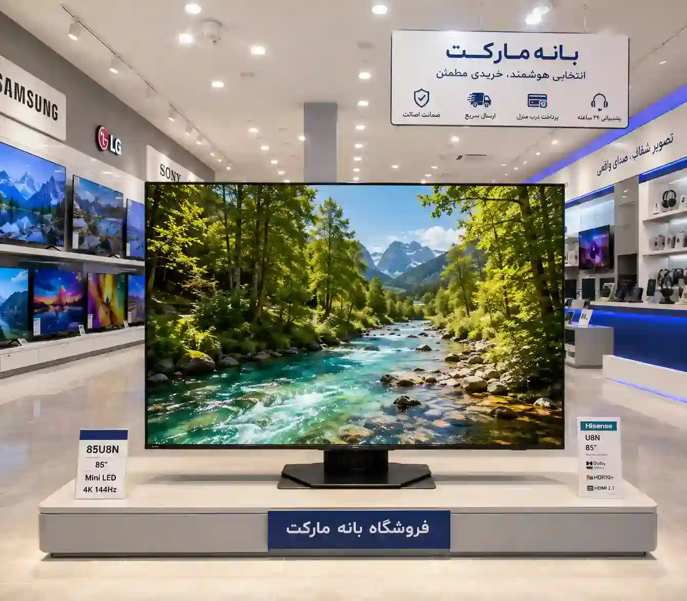 تلویزیون هایسنس 85U8N 6 خرید تلویزیون هایسنس 85U8N