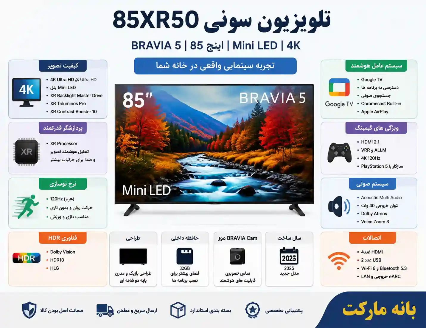 تلویزیون سونی 85XR50 6 تلویزیون سونی 85XR50