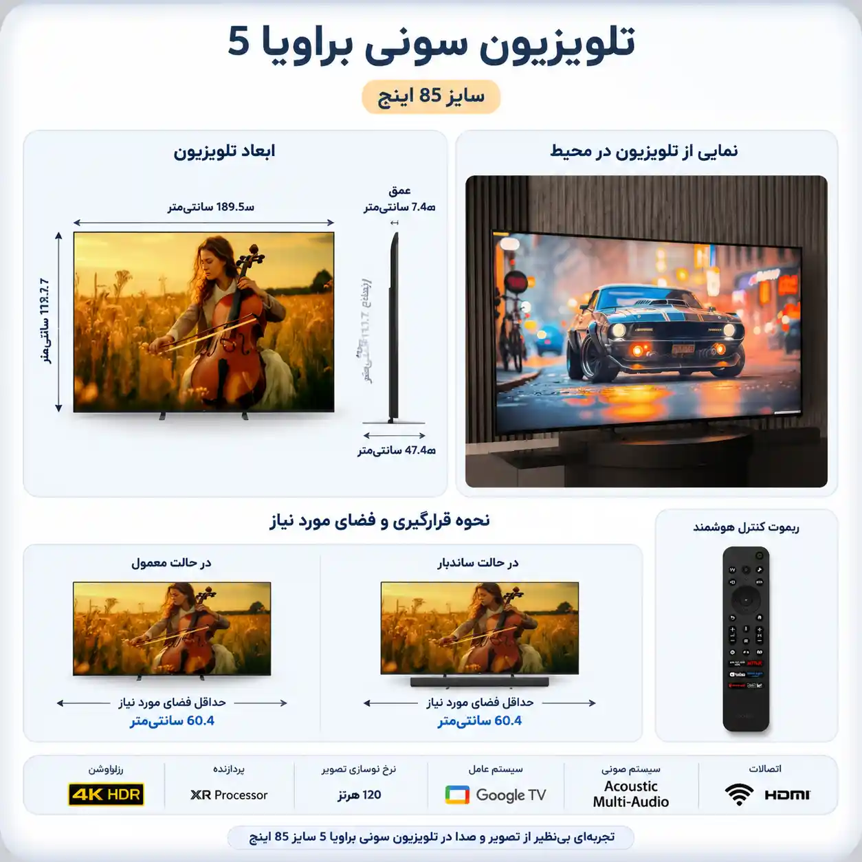 تلویزیون سونی 85XR50 4 تلویزیون سونی 85XR50