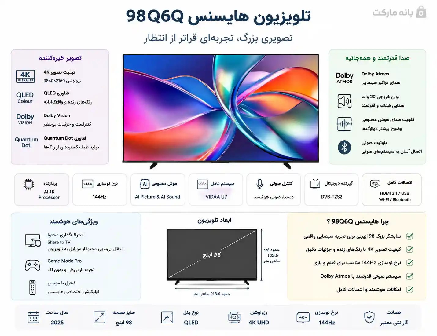 تلویزیون هایسنس 98Q6Q 6 خرید تلویزیون هایسنس 98Q6Q