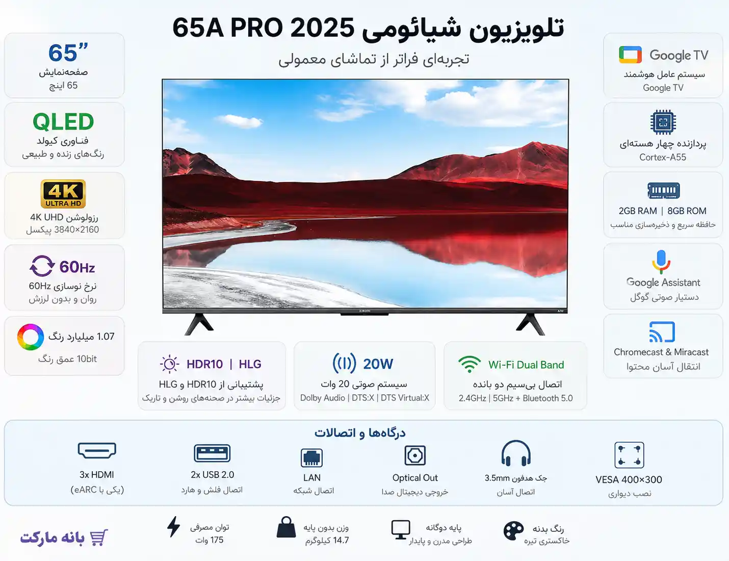 تلویزیون شیائومی A PRO 65 2025
