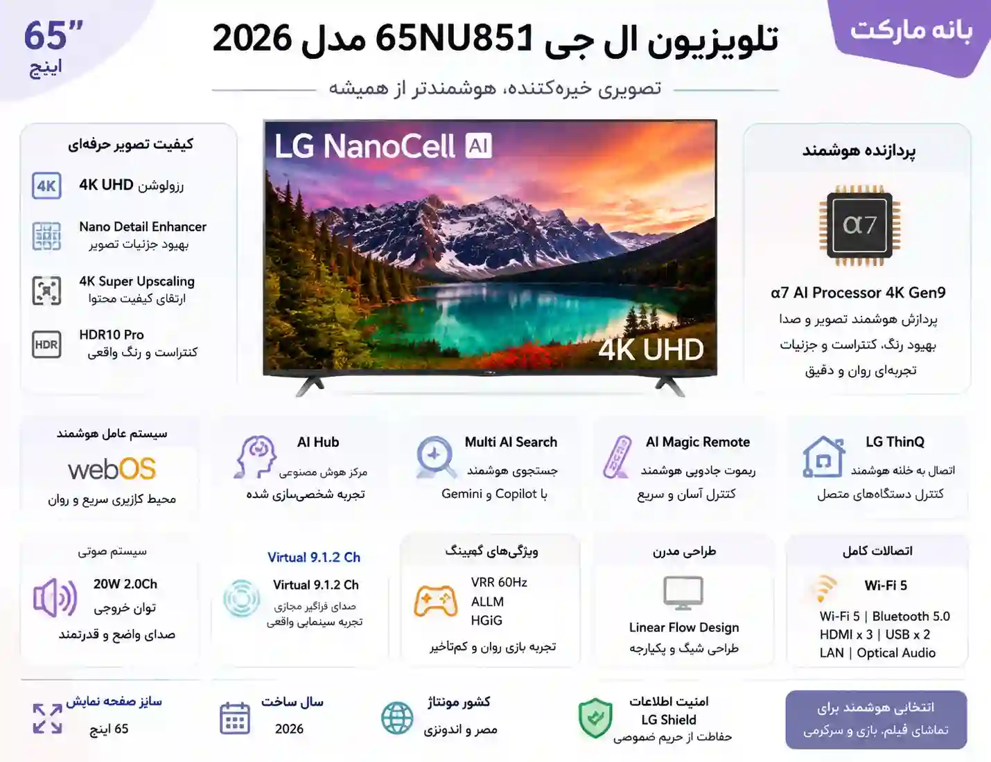 تلویزیون ال جی 65NU851 6 65NU851