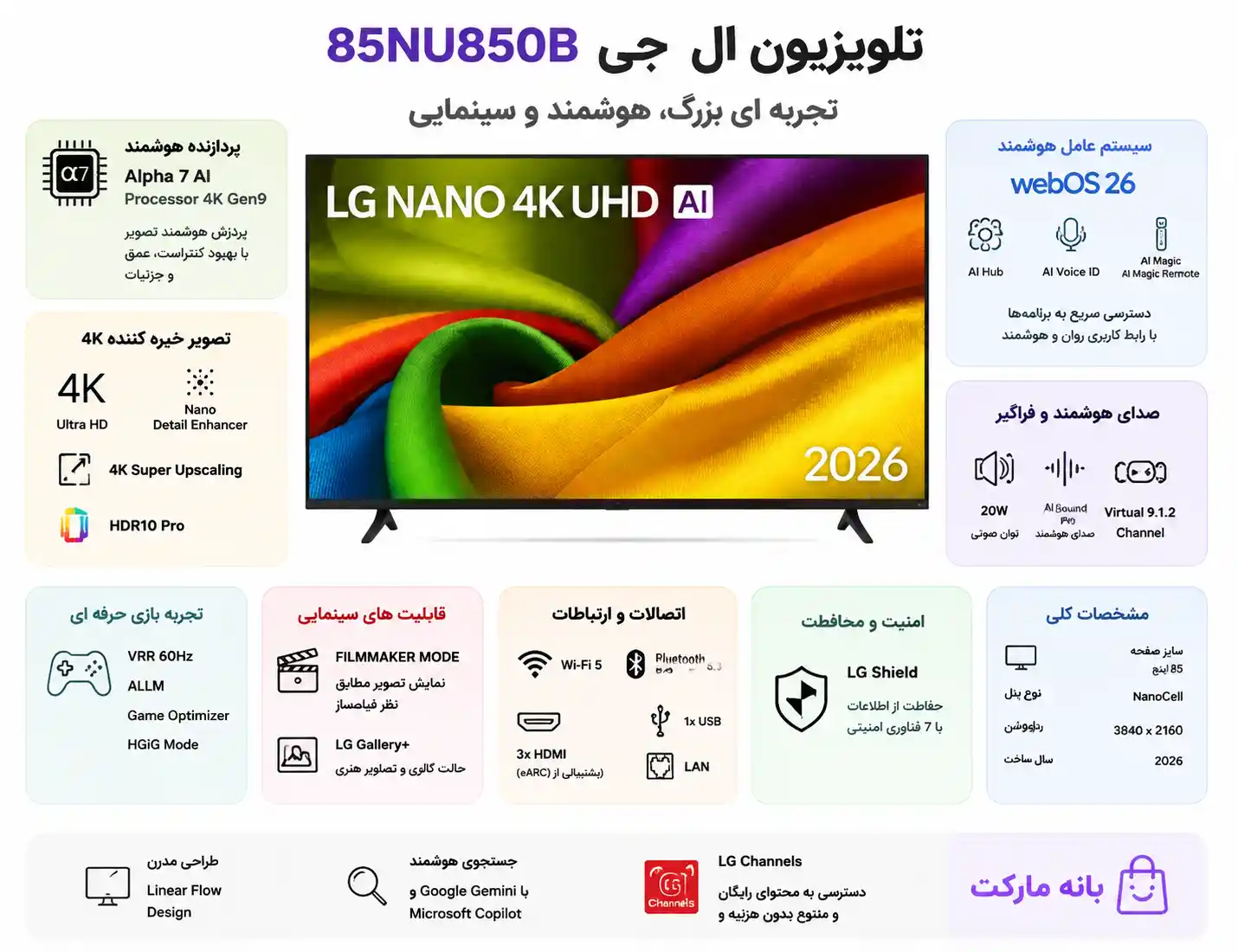 تلویزیون ال جی 85NU850B 6 تلویزیون ال جی 85NU850B